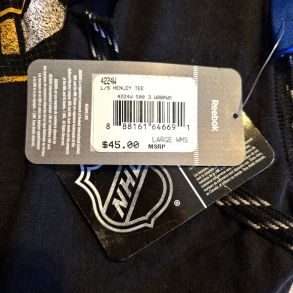 Boston Bruins Reebok womens size Large long sleeve shirt, black, NWT - Picture 5 of 8
